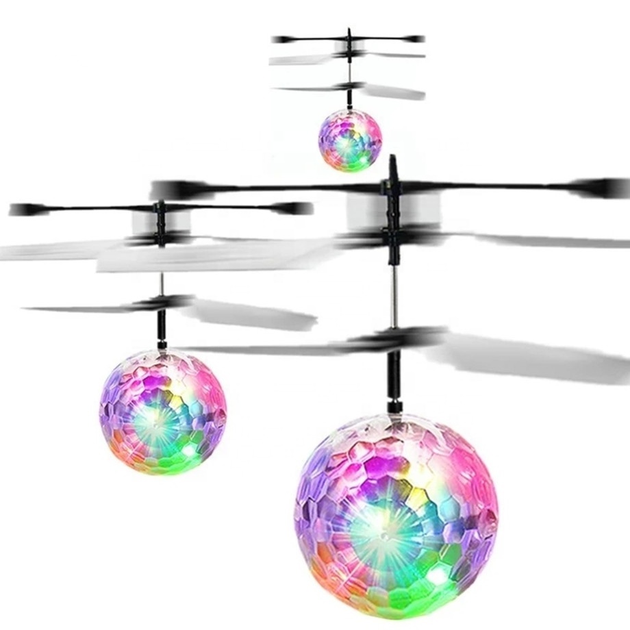 Adults Kids Flashing Mini Drone Toys Children Colorful Shining LED RC Flying Crystal Ball Helicopter Light Up Induction Aircraft