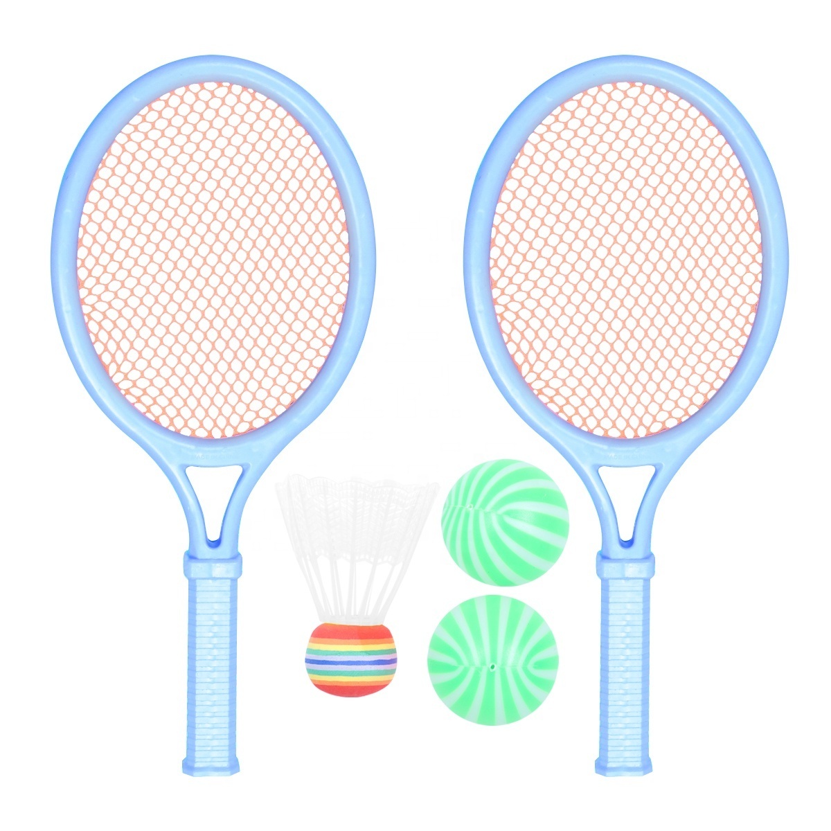 Beach Tennis Kids Dual Shuttlecock BadmintonTennis Racket Ball Set Outdoor Sports Mini Badminton Racket For Children Beach