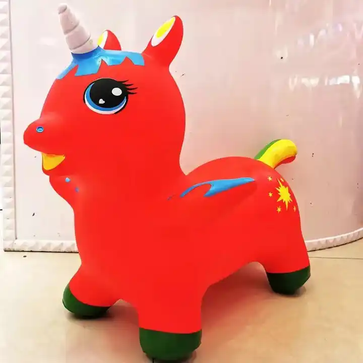 jumping animals pvc toys  kids ride on inflatable jumping bounce animals unicorn  horse