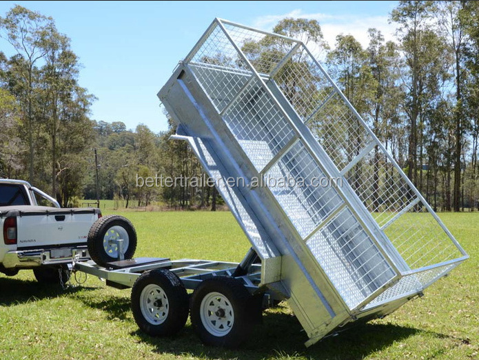 heavy duty hydraulic removable skip bin cage tipper trailer