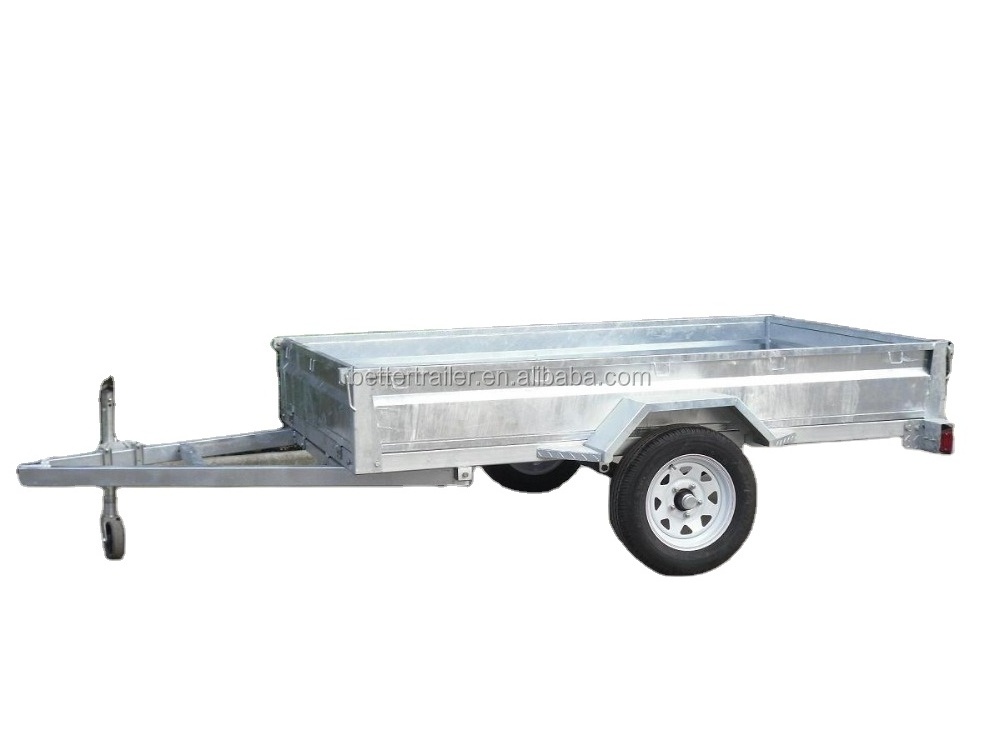 750kg WMI VIN customized longer drawbar tie-down rope rail strong single axle box trailer