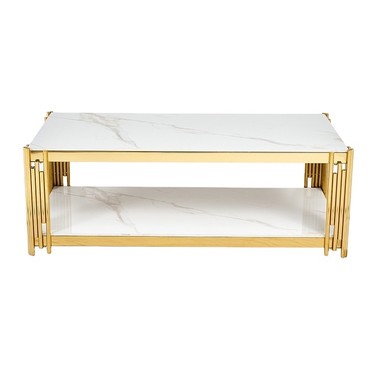 modern nordic sofa center tea tables gold stainless steel white sintered stone coffee table for living room