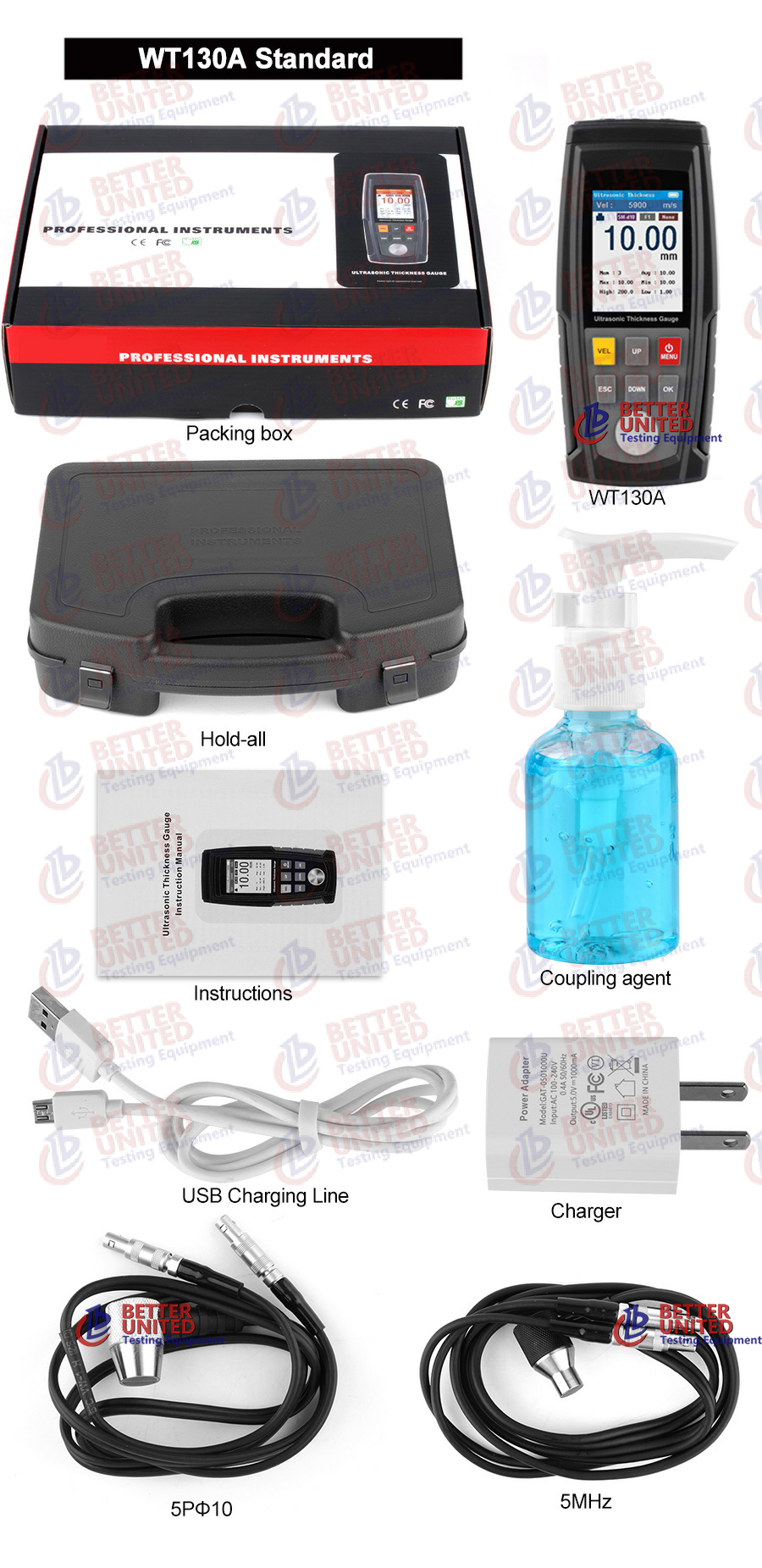 High Precision Ultrasonic Thickness Gauge Through Coating Thickness Meter