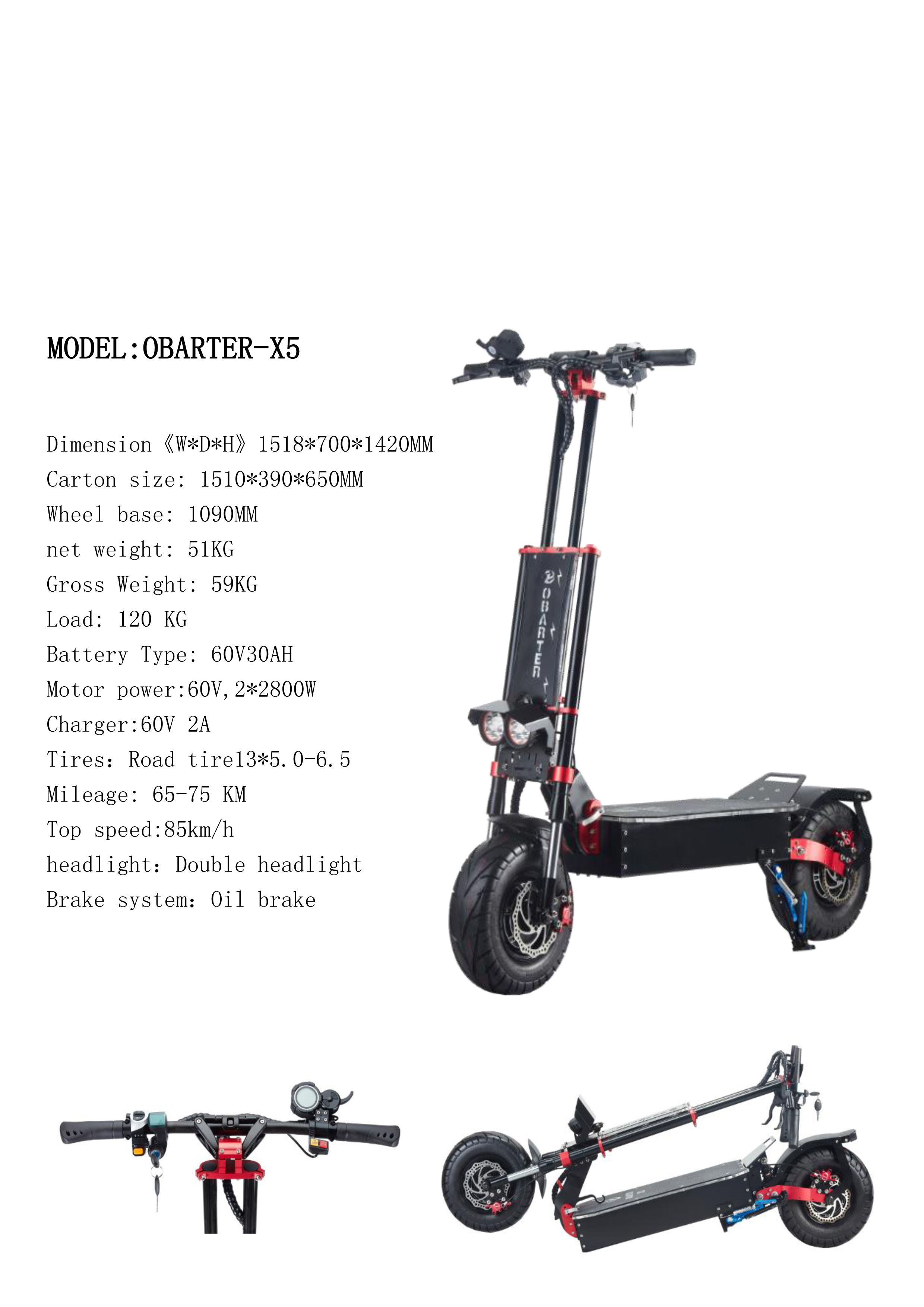 European Stock Warehouse Escooter Electrico  Folding  Powerful 5600w  Hydraulic Brake Off Road Best Electric Scooter For Adults