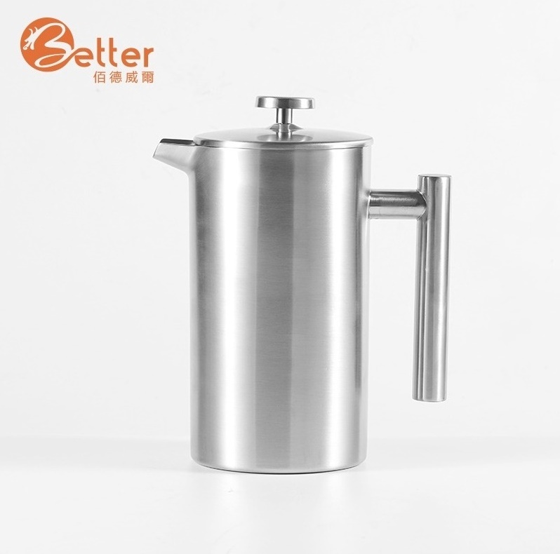 High Quality Double Wall Stainless Steel French Press Coffee and Tea Maker