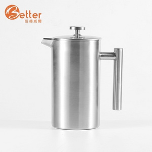 High Quality Double Wall Stainless Steel French Press Coffee and Tea Maker