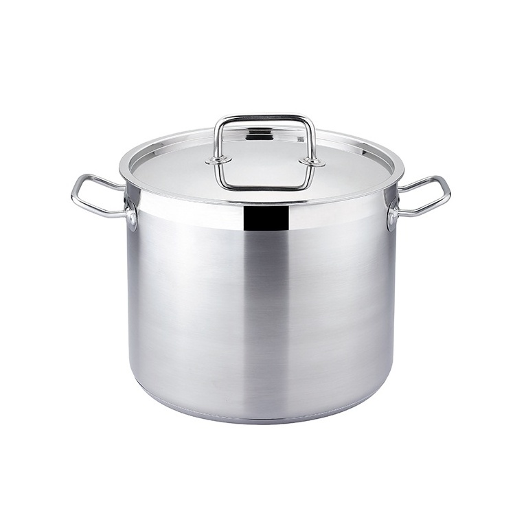 Durability Mirror polished 18/10 stainless steel stock pot with glass lid