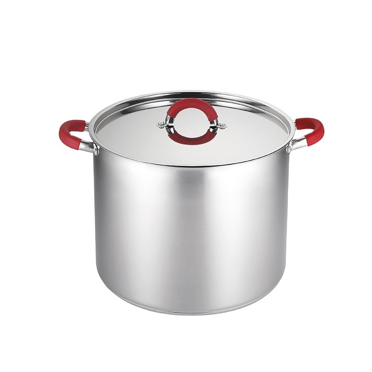 Durability Mirror polished 18/10 stainless steel stock pot with glass lid