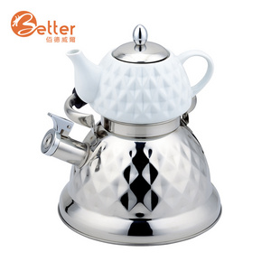 Brand New Stainless Steel Russian Pots Russian Samovar Double Teapot