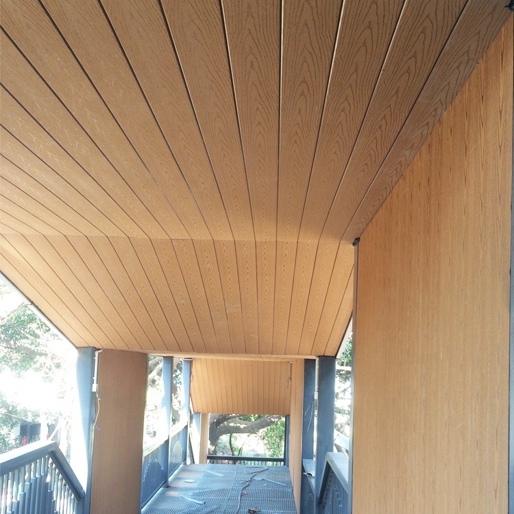 Natural Wood Grain PVC Plastic Cladding Walls House Exterior Wall Retaining Fence Composite Panel Wall