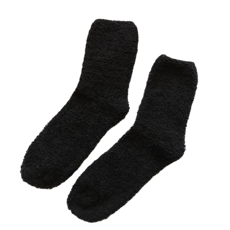 BD-S561 Wholesale men fuzzy fluffy warm super soft long cozy winter socks men polyester cosy feather yarn socks