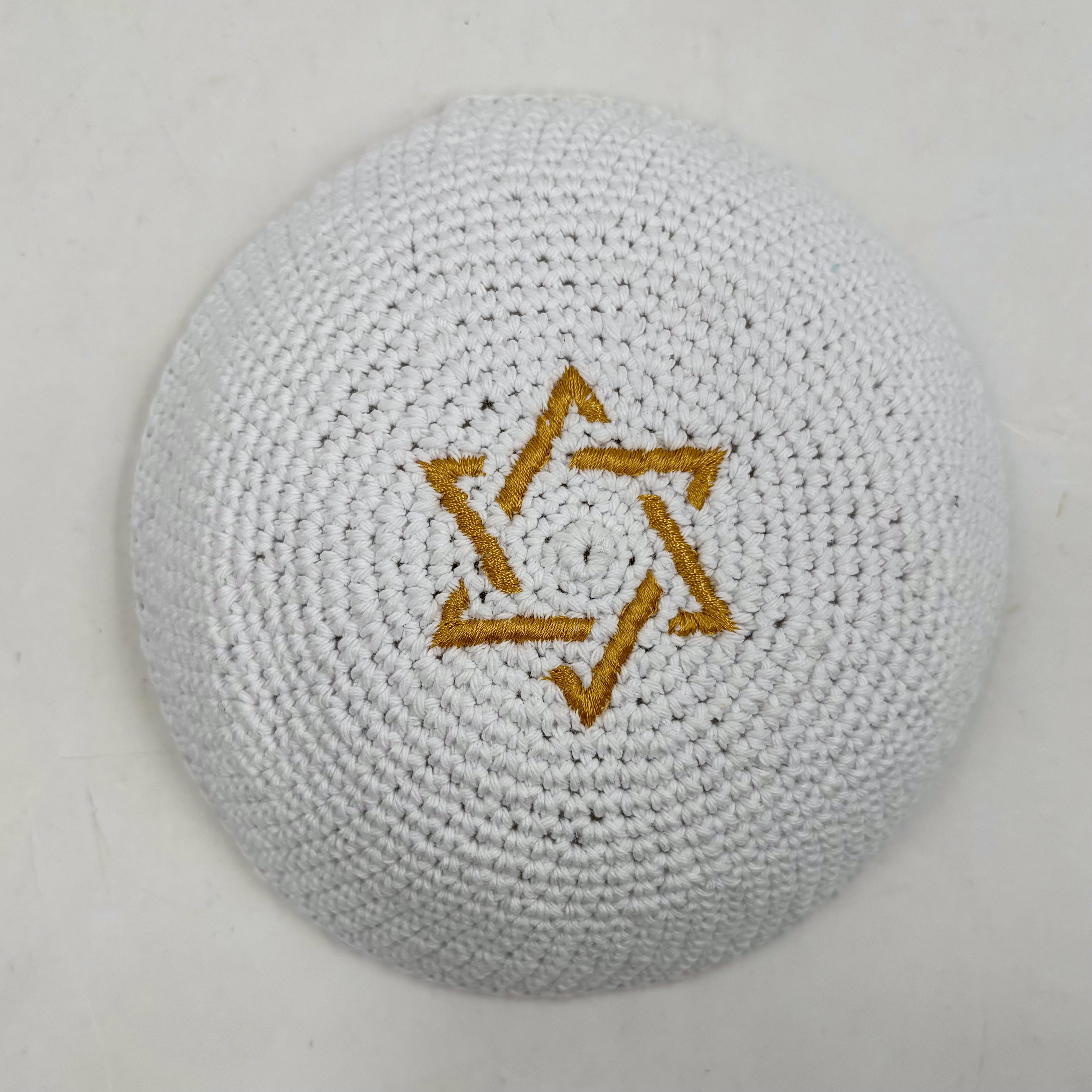 White Crochet Kippah Hat w emb. LOGO for Adults Men Boys Kids 100%Cotton kippah hat kippah knitted