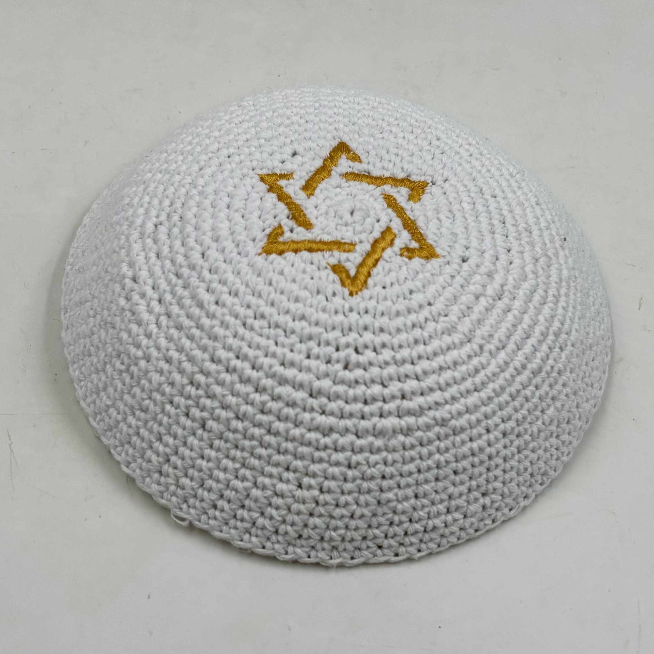 White Crochet Kippah Hat w emb. LOGO for Adults Men Boys Kids 100%Cotton kippah hat kippah knitted