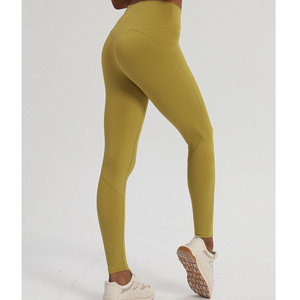 Wholesale  Hot Sell Yoga Pants Gym Fitness Cross V Waisted No Camel Toe Leggings For Women High Quality