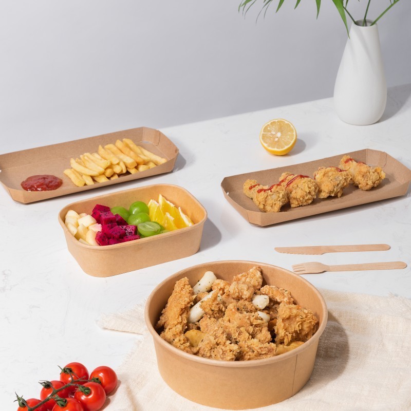 Custom High Quality paper kraft bowl 1700 paper plates & bowls biodegradable paper bowl takeaway