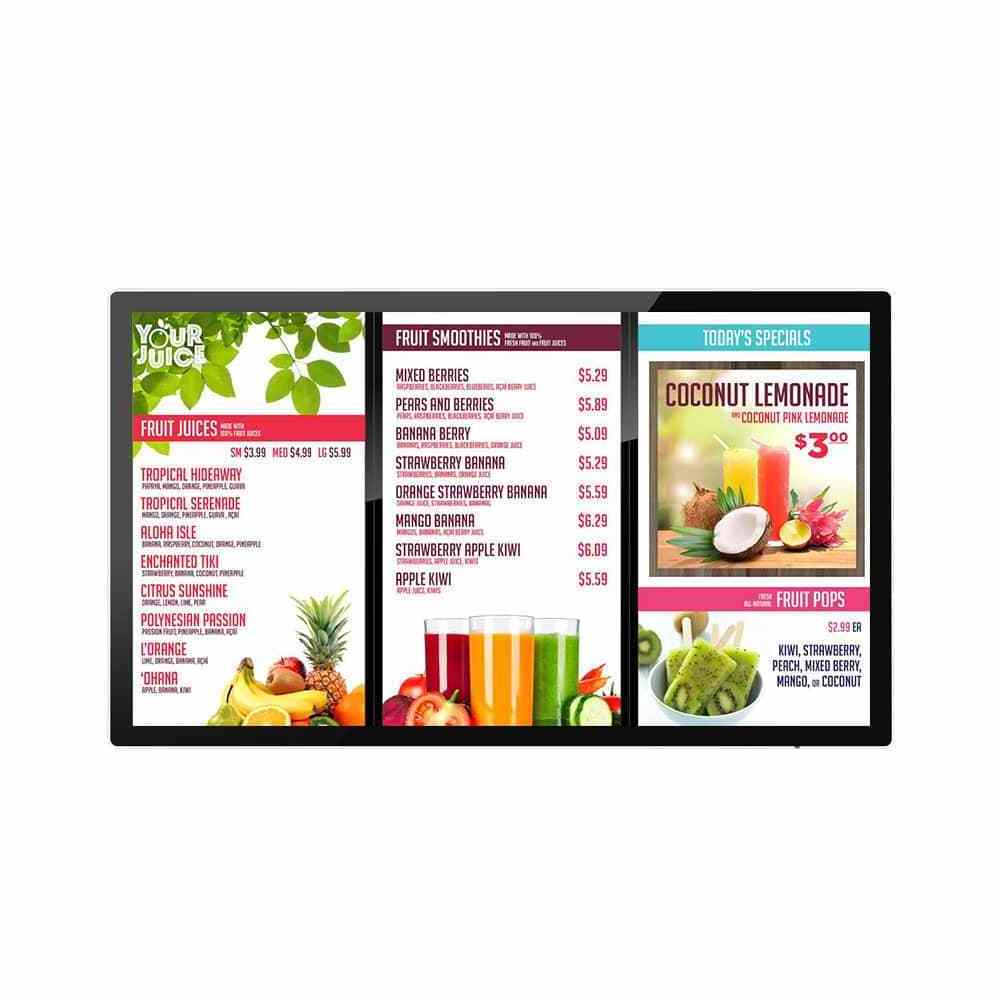 2021 March Expo Hot Sale QSR Restaurant LCD Screen Display Digital Menu Board