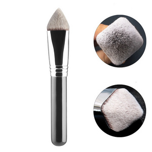 1pc Black Kabuki BB Liquid Lotion Flat Thick Makeup Brush Private Label Professional Make Up Flawless Foundation Brush With Logo