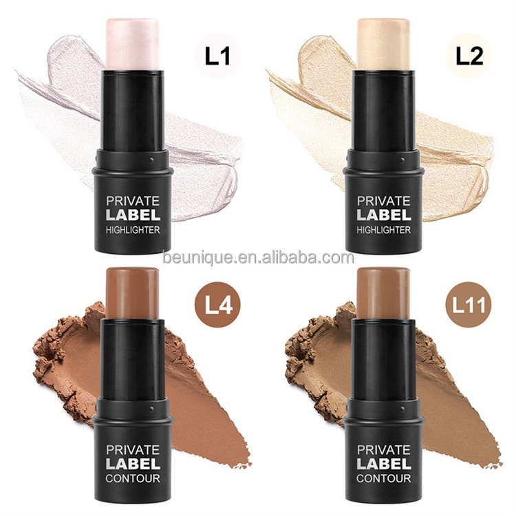 Custom Logo Make Up Foundation Private Label Pro Black Waterproof Vegan Face Contouring Highlighter Makeup Bronzer Contour Stick