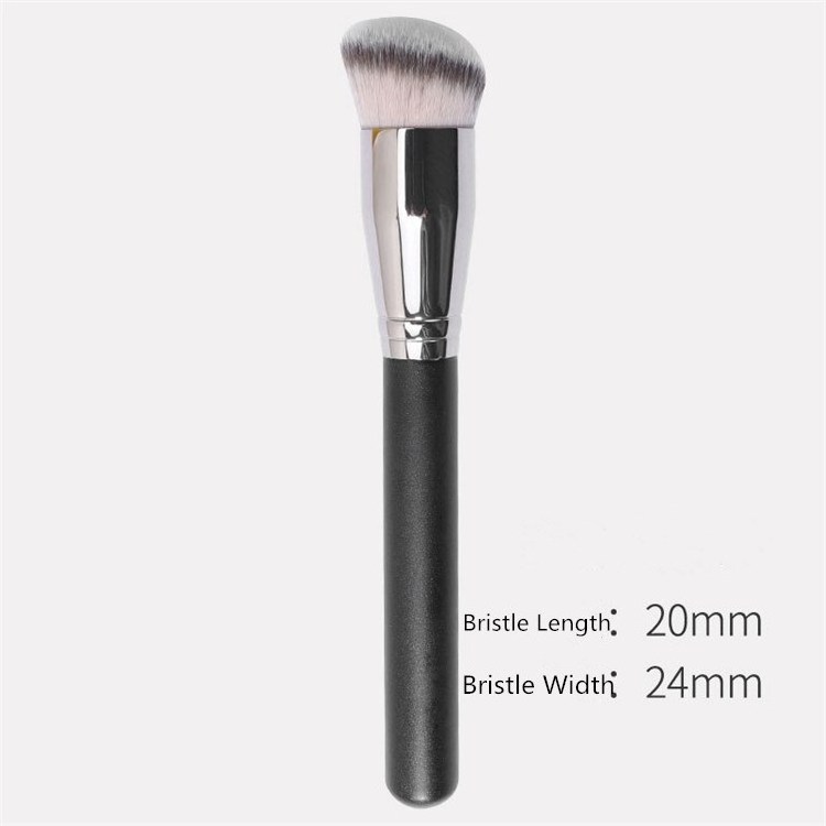 Single Round Head Facial Foundation Cosmetic Brush Angled Makeup Brush