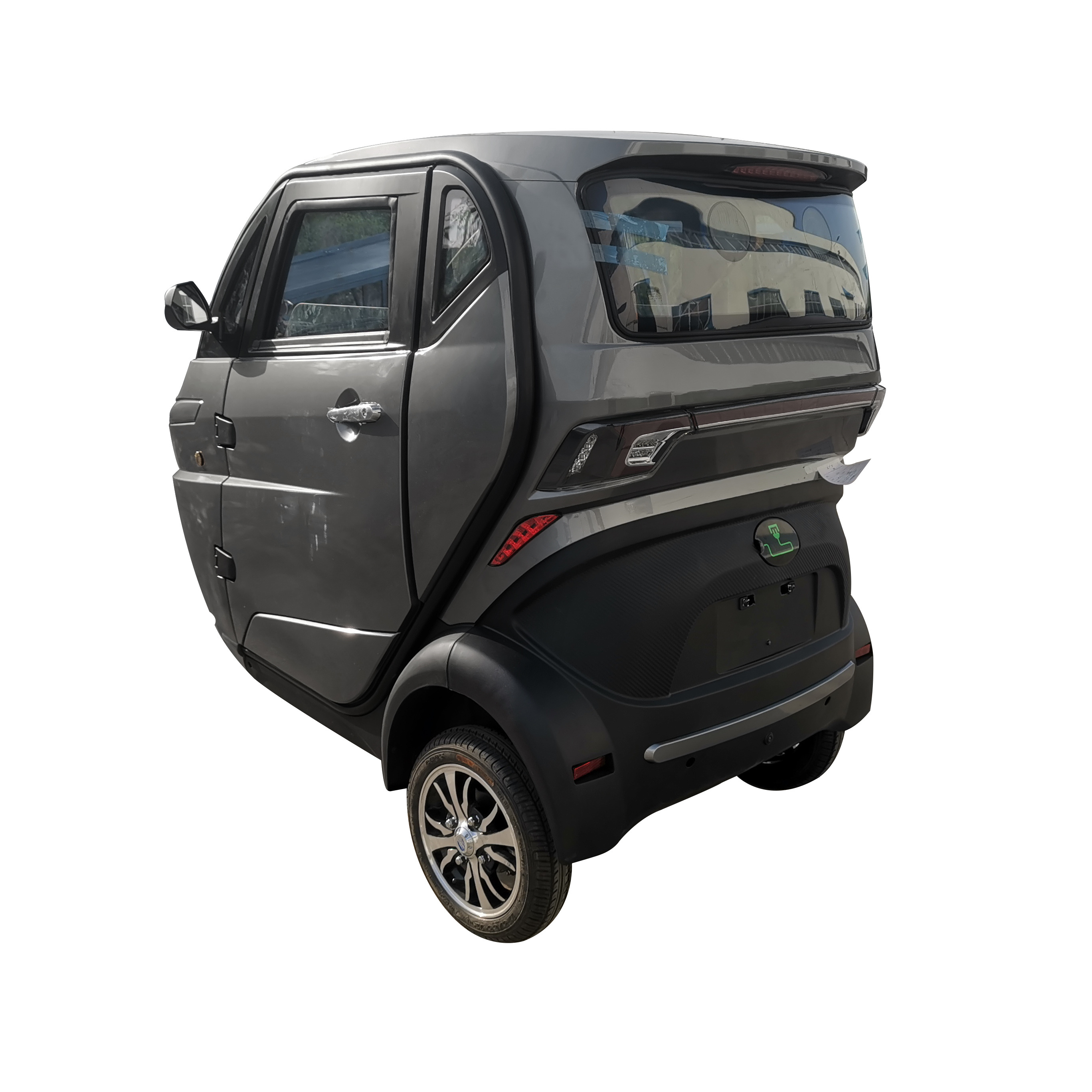 Electric bike fully enclosed cabin car 3 wheels 2 seats for city commute e-car