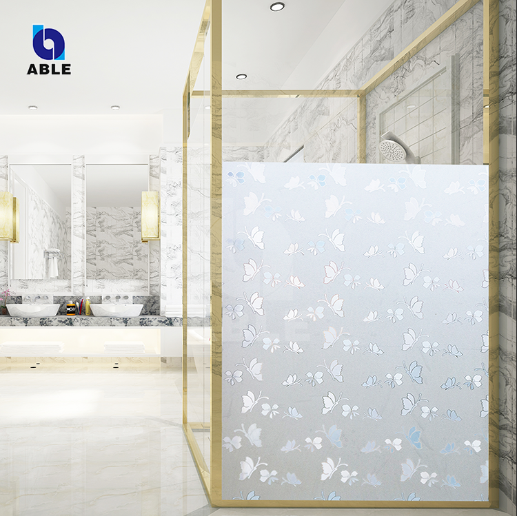 Shower room door privacy decorative static film window film pp frosted glass film