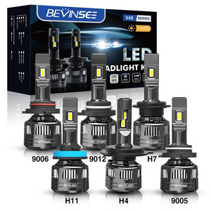 Bevinsee Factory V45 22000LM 120W H4 Projector Lens H11 H9 9012 9005 9006 Auto Led Car Light Motorcycle Bulb H7 LED Headlights