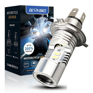 Bevinsee H4 BA20D Motorcycle LED Headlight Bulbs HB2 HS1 S1 S2 Red Angel Eyes LED Light Bulbs 25W ATV UTV H4 Motorcycle Lamps