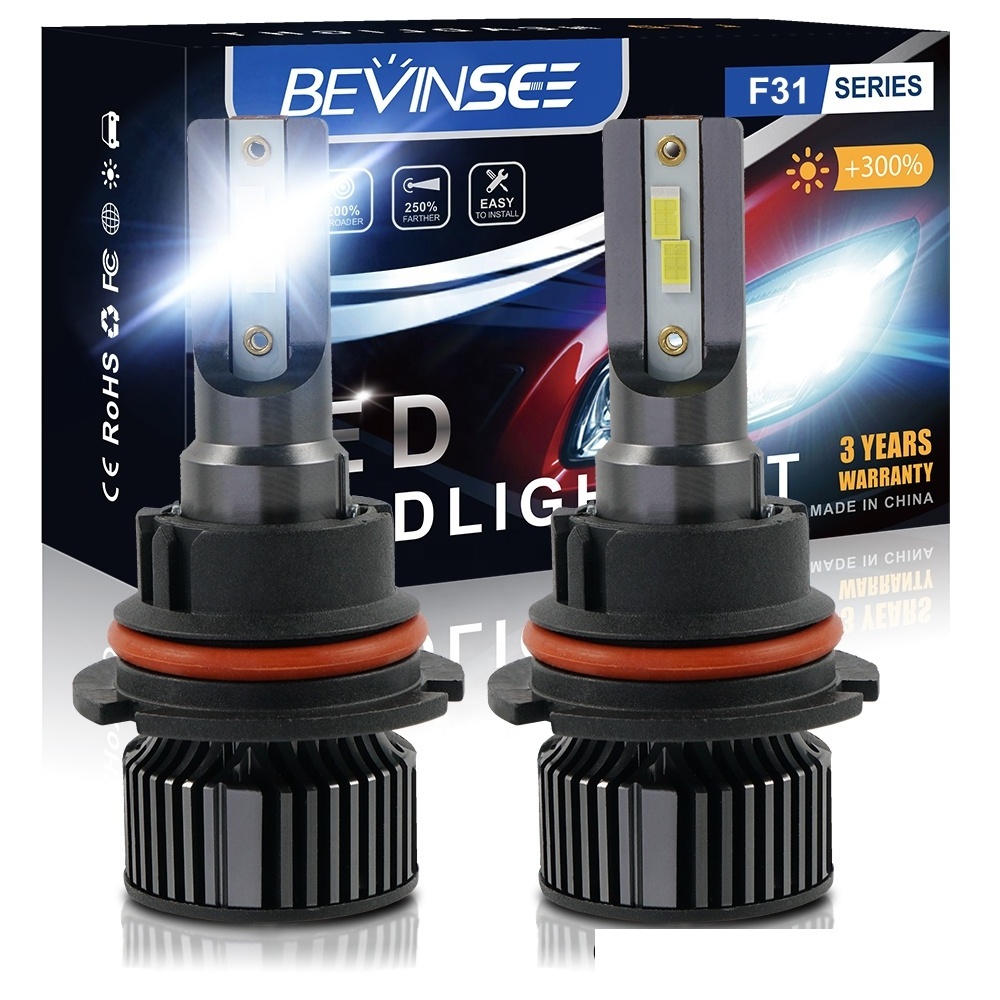 Bevinsee 2x 9004 HB1 6000K White Beam Car Driving Lamp LED Headlight Bulbs For Nissan Frontier 1998-2000