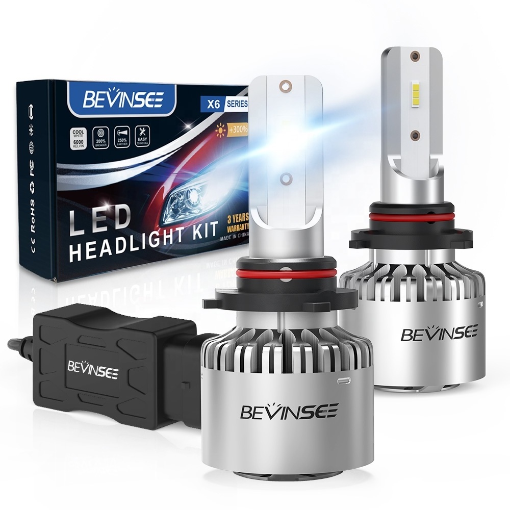 Bevinsee Super Bright Auto Lights Bulbs 12v 6000k 6500k LED Bulbs 9006 LED Headlight Bulb For Car Motorcycle