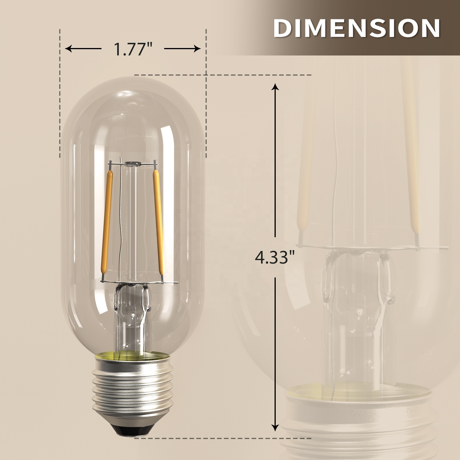 HYMELA 1x Specialized T45 2700K LED Blub E26 Base LED Bulbs For Specialized Wall Light Lamp