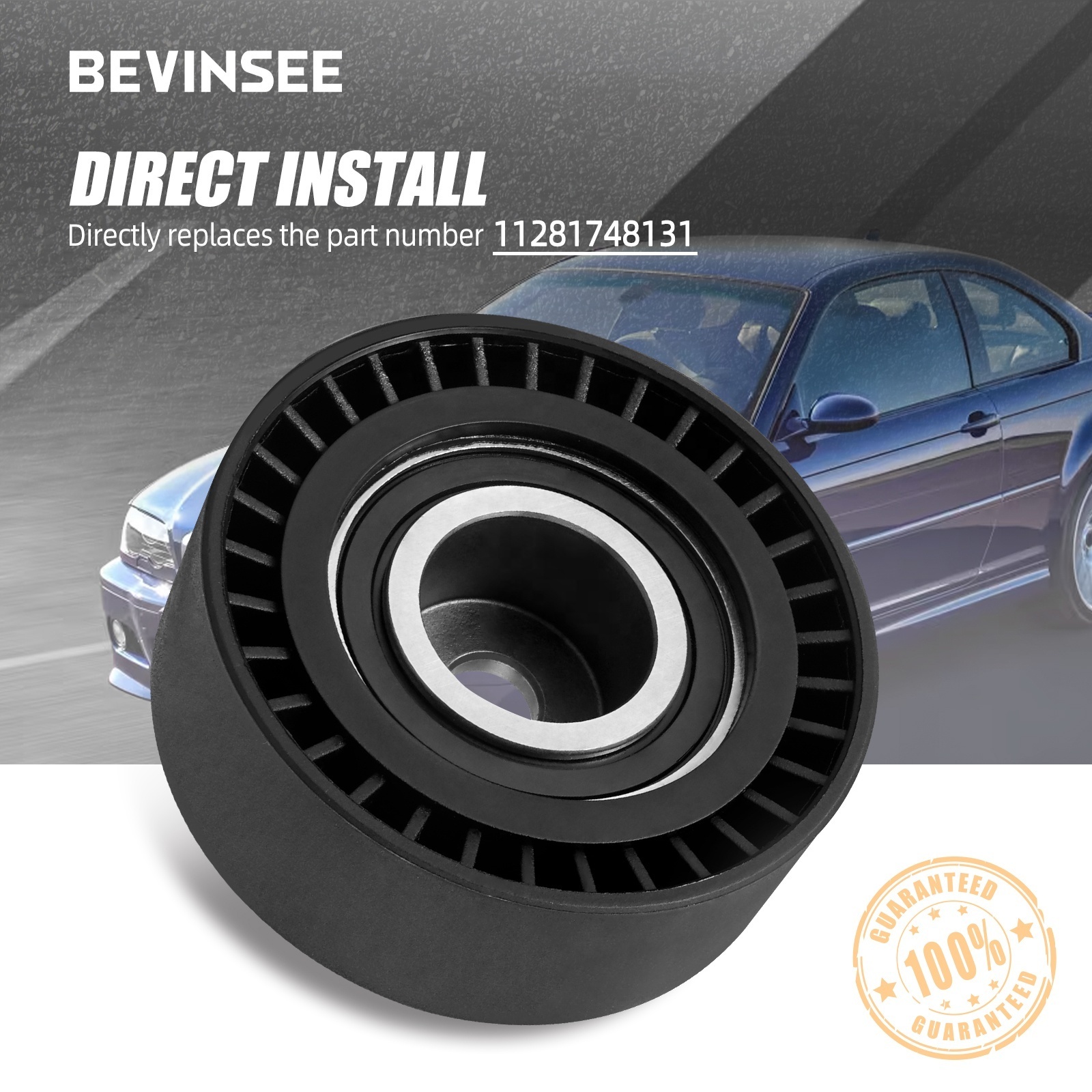 Bevinsee E36 E46 E60 E85 Z3 X5Driver Belt Tensioner Pulley 11281748131 For BMW 325i 328i 330i 323i 525i 528i 530i 540i