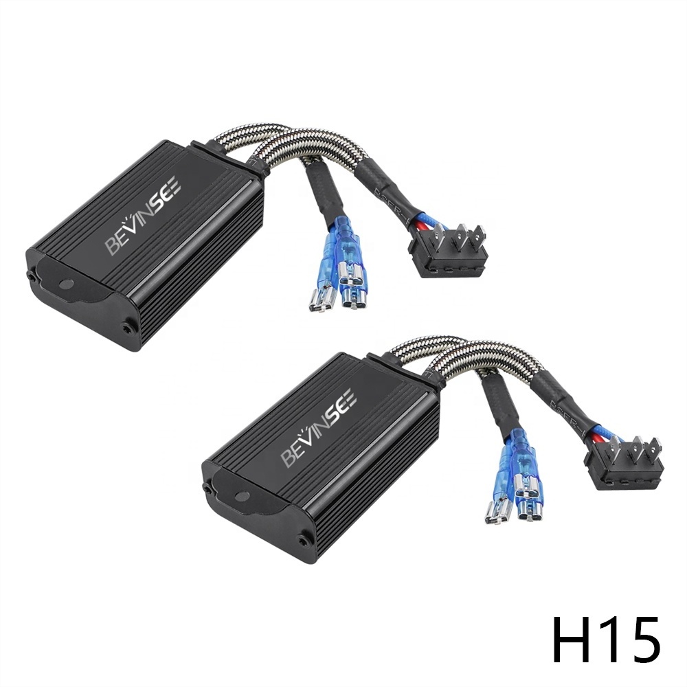 Bevinsee 2x H15 LED Headlight Canbus Load Resistor Warning Error Free H15 Headlight Canceller Anti Flicker