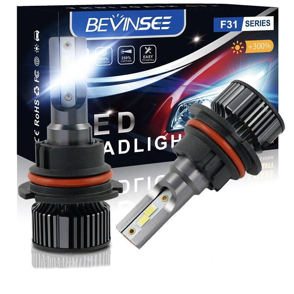 Bevinsee 2x 9004 HB1 6000K White Beam Car Driving Lamp LED Headlight Bulbs For Nissan Frontier 1998-2000