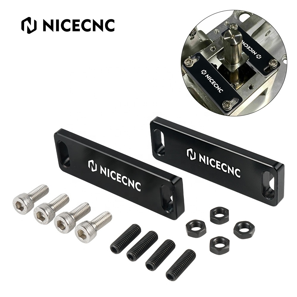 NiceCNC 2x Black Aluminum Anodized Billet For Honda K20 K24 EG EK Si Shifter Box Shift Stops