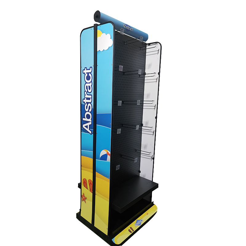 Small accessories display racks metal  display with adjustable hook floor stand shelf for supermarket shopping mall