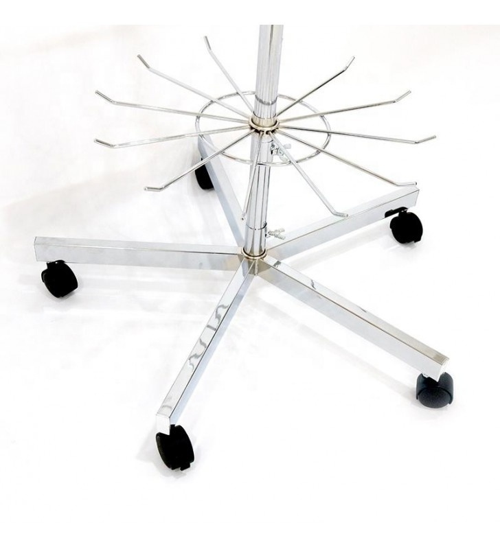 5 Tier Adjustable Metal Floor Stand Hat Scarf Tie Display Rack