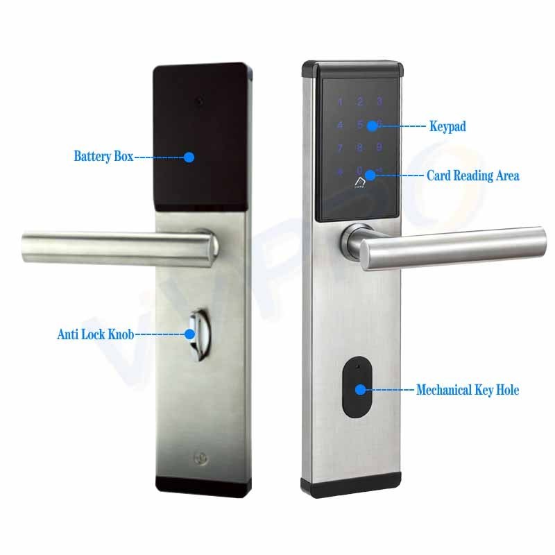 304 stainless steel  Digital APP door lock  Service Digital Rfid Reader Hotel Gate Ttlock Mobile Phone Door Smart lock