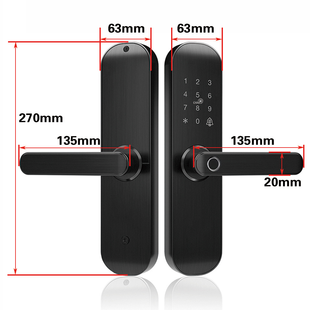 High-end TTLock App Biological Fingerprint Smart Door Lock WiFi Electronic Digital Code Lock 5572 mortise