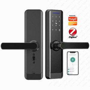 Smart Waterproof Remote Control Functional Mobile App Card Passcode Key Digital Tuya Zigbee Smart Door Lock