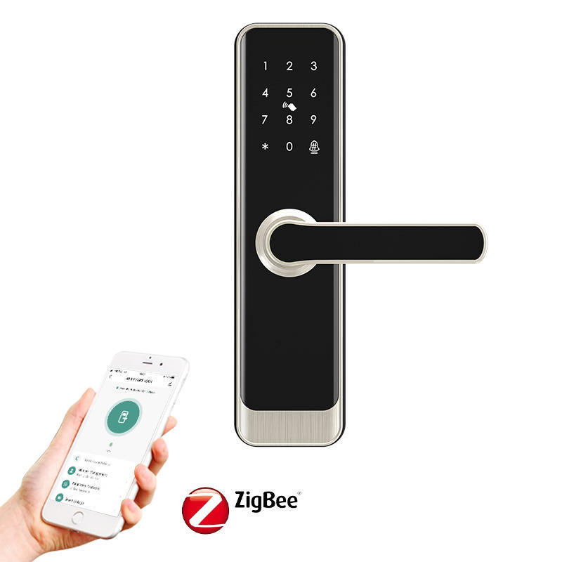 Smart Waterproof Remote Control Functional Mobile App Card Passcode Key Digital Tuya Zigbee Smart Door Lock