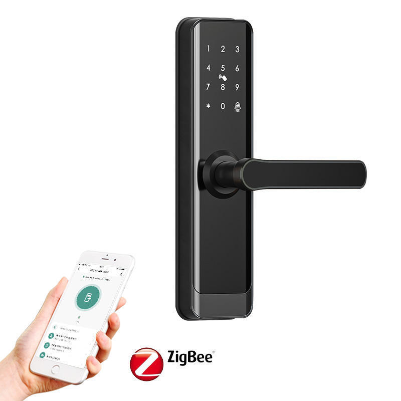 Smart Waterproof Remote Control Functional Mobile App Card Passcode Key Digital Tuya Zigbee Smart Door Lock