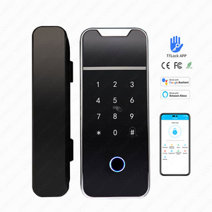 TTLock APP High Quality Intelligent RFID Pin Electronic Smart biometric smart fingerprint swing office glass door lock