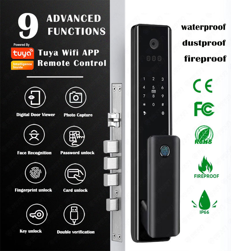 3d Face Recognition Lock Electronic Biometric Fingerprint Door Lock TTlock Tuya APP Digital Door Lock