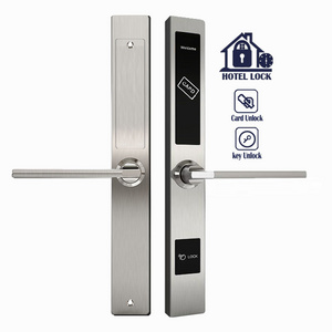 VVPRO rf Card Electronic Durable Good Price Door Handle Lock Smart thin Hotel System Door Lock 1019R