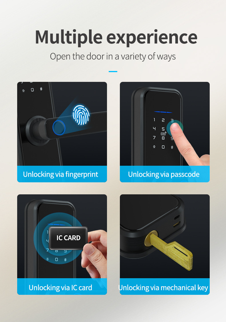 TTLock X5 Waterproof Smart Door Lock Biometric lock fingerprint door handle Digital Keyless lock