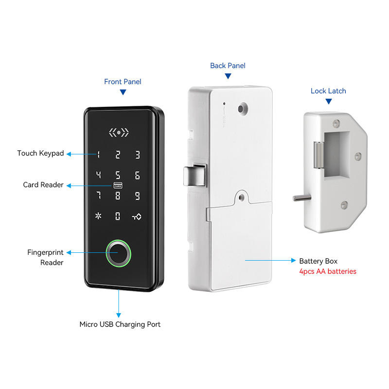 Biometric Safety Rfid Electronic Smart Drawer Lock Smart Fingerprint Cabinet Lock with TTlock app