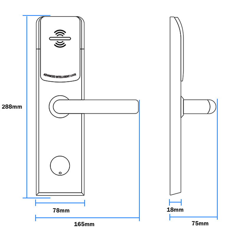 304 Stainless Steel Electronic Hotel Lock System Security Keyless Entry RFID Smart Card Door Lock for Star Hotel