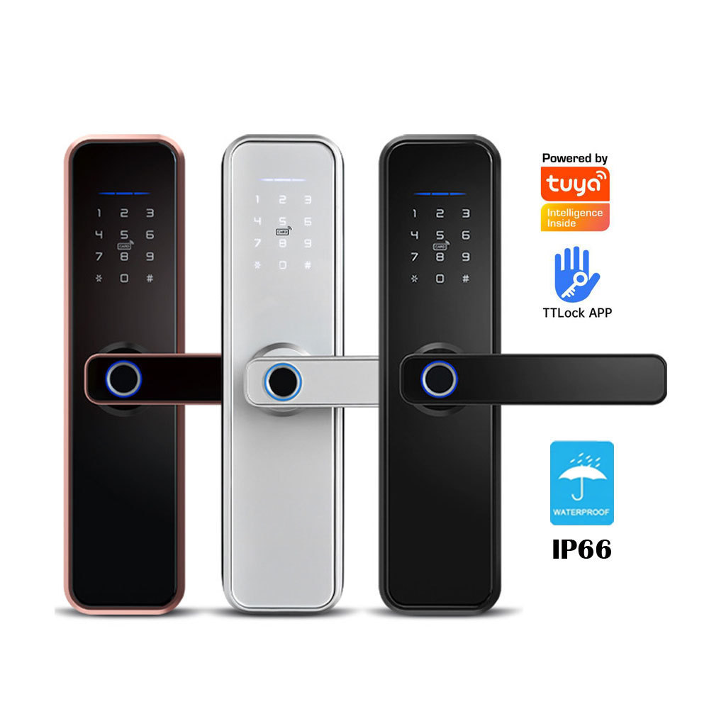 TTLock X5 Waterproof Smart Door Lock Biometric lock fingerprint door handle Digital Keyless lock