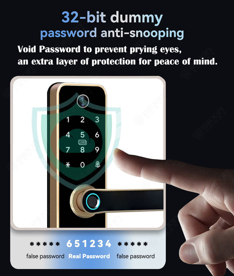 Video Intercom Tuya Wifi Digital Smart Door Lock Waterproof Fingerprint Electronic Door Lock Key Card Smart Intelligent Lock