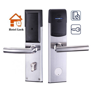 304 Stainless Steel Electronic Hotel Lock System Security Keyless Entry RFID Smart Card Door Lock for Star Hotel